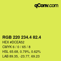 カラーコード: RGB 220 234.4 82.4 | qconv.com