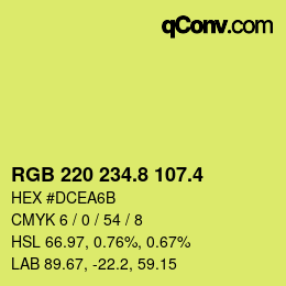 カラーコード: RGB 220 234.8 107.4 | qconv.com
