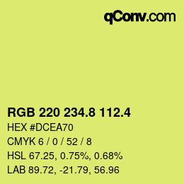 カラーコード: RGB 220 234.8 112.4 | qconv.com