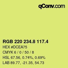 カラーコード: RGB 220 234.8 117.4 | qconv.com