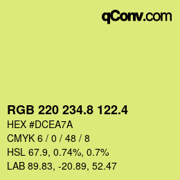 カラーコード: RGB 220 234.8 122.4 | qconv.com