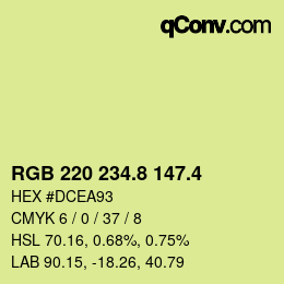 カラーコード: RGB 220 234.8 147.4 | qconv.com