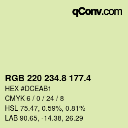 カラーコード: RGB 220 234.8 177.4 | qconv.com