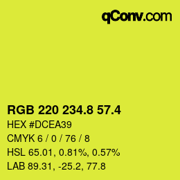 カラーコード: RGB 220 234.8 57.4 | qconv.com