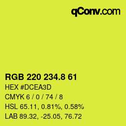 カラーコード: RGB 220 234.8 61 | qconv.com