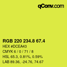 カラーコード: RGB 220 234.8 67.4 | qconv.com