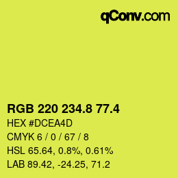 カラーコード: RGB 220 234.8 77.4 | qconv.com