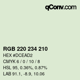 Farbcode: RGB 220 234 210 | qconv.com