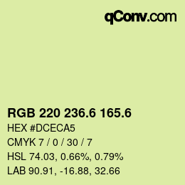 カラーコード: RGB 220 236.6 165.6 | qconv.com