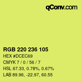 Color code: RGB 220 236 105 | qconv.com