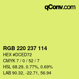 Color code: RGB 220 237 114 | qconv.com