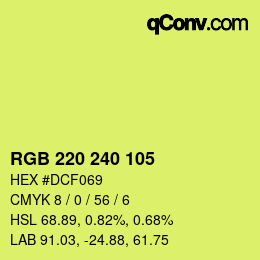カラーコード: RGB 220 240 105 | qconv.com