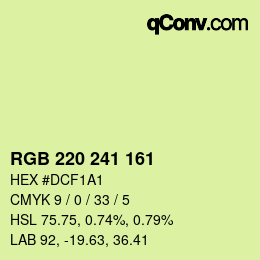 颜色代码: RGB 220 241 161 | qconv.com