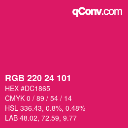 Color code: RGB 220 24 101 | qconv.com