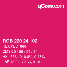 Color code: RGB 220 24 102 | qconv.com