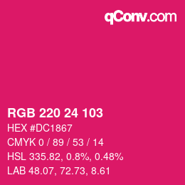 Color code: RGB 220 24 103 | qconv.com
