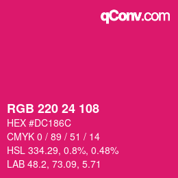 Color code: RGB 220 24 108 | qconv.com