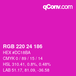 カラーコード: RGB 220 24 186 | qconv.com