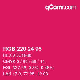 Color code: RGB 220 24 96 | qconv.com