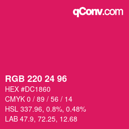 Color code: RGB 220 24 96 | qconv.com