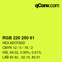 Farbcode: RGB 220 250 61 | qconv.com