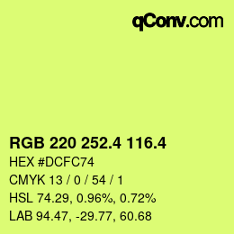 カラーコード: RGB 220 252.4 116.4 | qconv.com