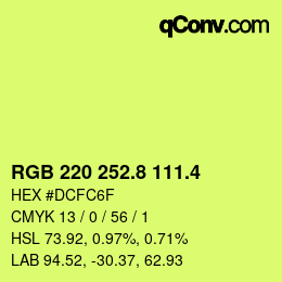 カラーコード: RGB 220 252.8 111.4 | qconv.com
