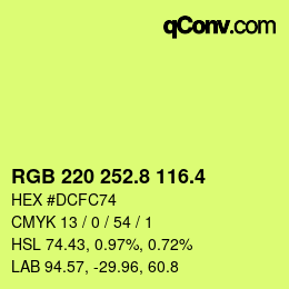 カラーコード: RGB 220 252.8 116.4 | qconv.com
