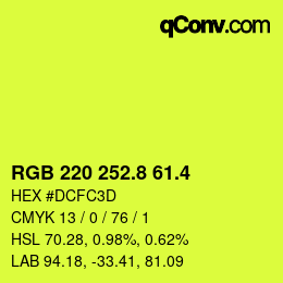 カラーコード: RGB 220 252.8 61.4 | qconv.com
