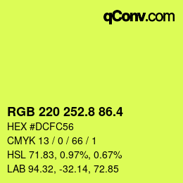 カラーコード: RGB 220 252.8 86.4 | qconv.com