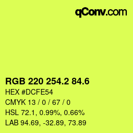 カラーコード: RGB 220 254.2 84.6 | qconv.com