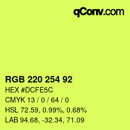 カラーコード: RGB 220 254 92 | qconv.com