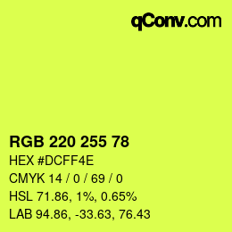 颜色代码: RGB 220 255 78 | qconv.com