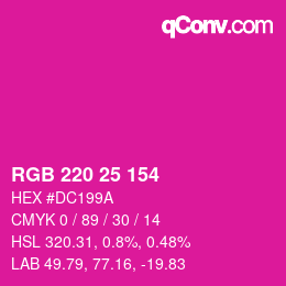 Color code: RGB 220 25 154 | qconv.com