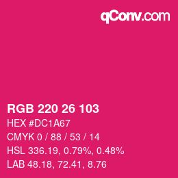 Color code: RGB 220 26 103 | qconv.com