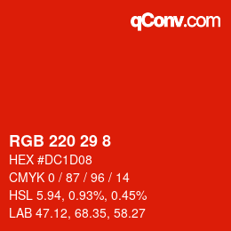 Color code: RGB 220 29 8 | qconv.com