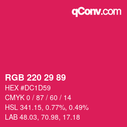 Color code: RGB 220 29 89 | qconv.com
