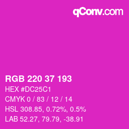 Color code: RGB 220 37 193 | qconv.com