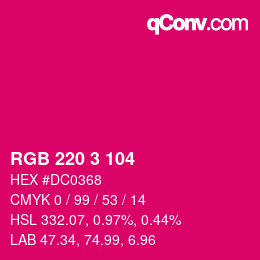Color code: RGB 220 3 104 | qconv.com