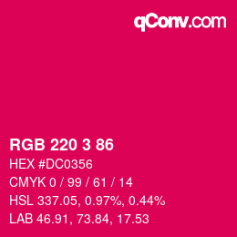 Color code: RGB 220 3 86 | qconv.com
