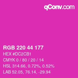 颜色代码: RGB 220 44 177 | qconv.com