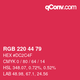 カラーコード: RGB 220 44 79 | qconv.com