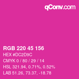 Color code: RGB 220 45 156 | qconv.com