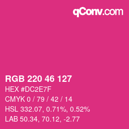 Farbcode: RGB 220 46 127 | qconv.com