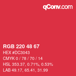 Farbcode: RGB 220 48 67 | qconv.com