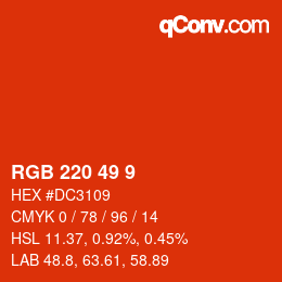 颜色代码: RGB 220 49 9 | qconv.com