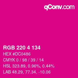 Color code: RGB 220 4 134 | qconv.com