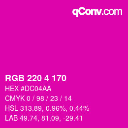Color code: RGB 220 4 170 | qconv.com