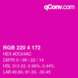 Color code: RGB 220 4 172 | qconv.com