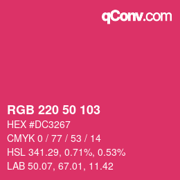 Color code: RGB 220 50 103 | qconv.com
